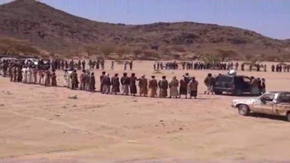 وقفة مسلحة لقبائل مربع الشعف بمديرية خب والشعف بالجوف