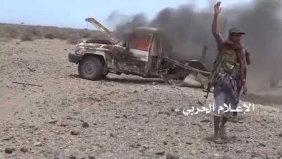 مصرع خمسة من مرتزقة العدوان وتدمير طقم عسكري يحمل معدل 12.7 في المخا