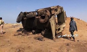 إعطاب آلية لمرتزقة الجيش السعوي في ميدي
