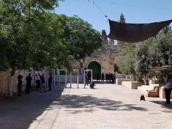 كيان العدو يضع بوابات تفتيش إلكترونية في محيط المسجد الأقصى