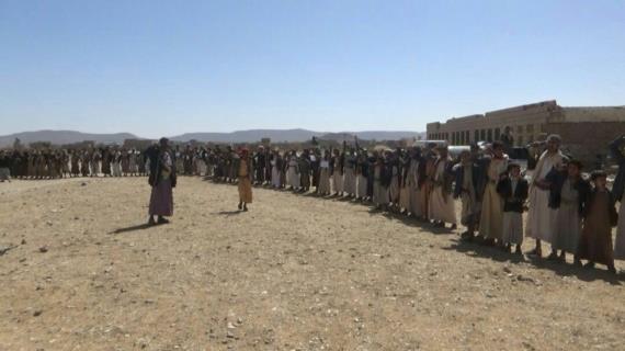 ابناء مديرية سفيان بعمران ينظمون وقفة احتجاجية قبلية تنديدا بجريمة الخوخة