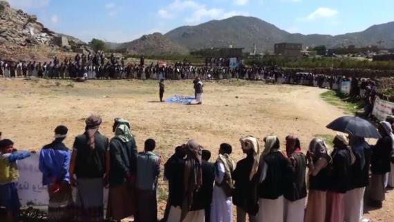 وقفة وقافلة لأبناء مديرية ساقين بمحافظة صعدة
