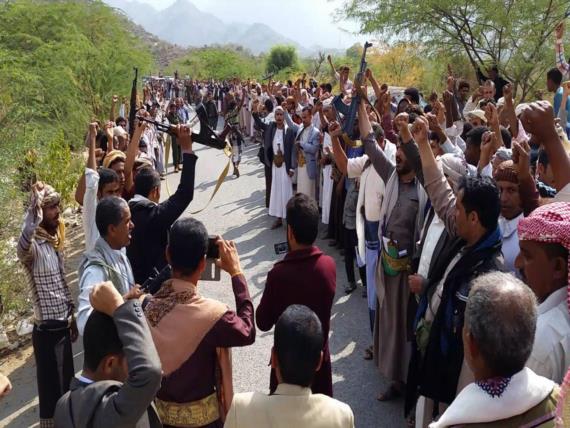 أبناء ملحان بالمحويت ينددون بخروقات تحالف العدوان ومرتزقته في الحديدة