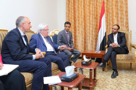 الرئيس المشاط يستقبل المبعوث الأممي ورئيس لجنة إعادة الانتشار