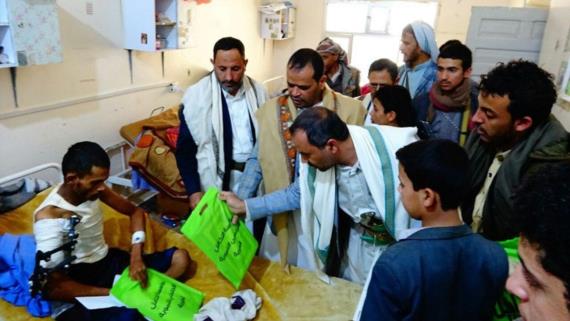 قيادة صعدة تنظم زيارة لجرحى الجيش واللجان الشعبية بالمحافظة
