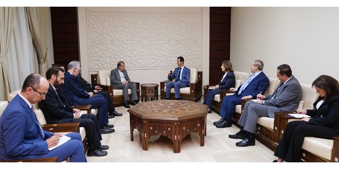 الرئيس الأسد يستقبل أصغر خاجي ويؤكد وقوف سورية إلى جانب إيران