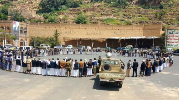 أبناء المحويت يستنكرون جريمة العدوان في صعدة ويعلنون النفير العام لمواجهته