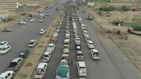 أبناء محافظة حجة يسيرون قافلة ” الولاية” لأبطال الجيش واللجان الشعبية (صور)