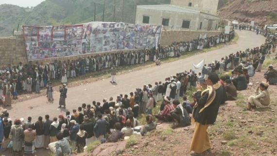 لقاء قبلي في كحلان عفار بحجة يدين جرائم العدوان والمرتزقة