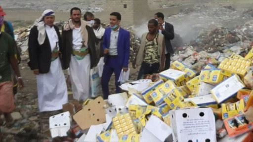 مكتب الصناعة بصعدة يتلف أكثر من 57 طناً من المواد الغذائية الفاسدة