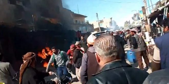 استشهاد 3 مدنيين وإصابة 10 آخرين جراء انفجار دراجة مفخخة في البصيرة بديرالزور