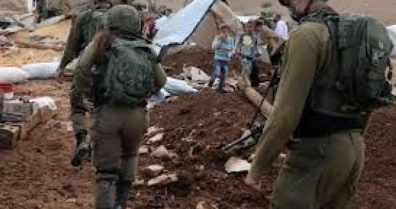 العدو الاسرائيلي يجدد تهديده لأهالي خربة حمصة ويمنعهم من إعادة البناء فيها