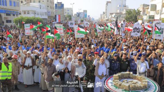 مسيرات كبرى في 20 ساحة بالحديدة إحياءً ليوم القدس العالمي