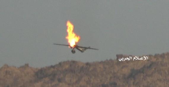 الدفاعات الجوية تسقط طائرة تجسس أمريكية من نوع RQ_20 في محور جيزان