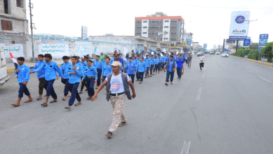 الجوف.. مسير راجل لطلاب مدرسة الشهيد إبراهيم بن الحمزة في الزاهر