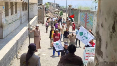 مسير كشفي لطلاب مدرسة الشهيد الصماد الصيفية في حفاش بالمحويت
