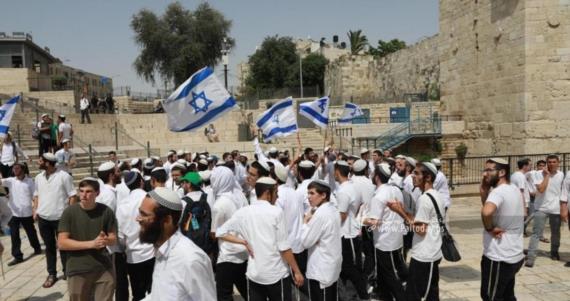 ارتفاع حدة التوتر في القدس المحتلة بالتزامن مع مسيرة الأعلام الصهيونية